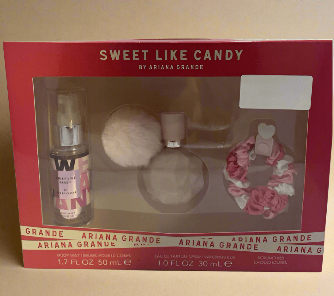 Ariana Grande Sweet Like Candy Eau De Parfum 3-Piece Gift Set – 30ml Perfume + Mist + Scrunchie - COLO