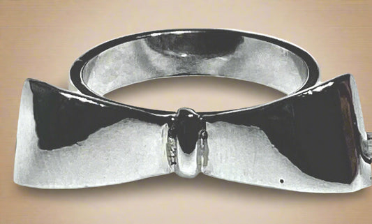 Playboy High Polish Bow Tie Ring Size 6 Stainless Steel
