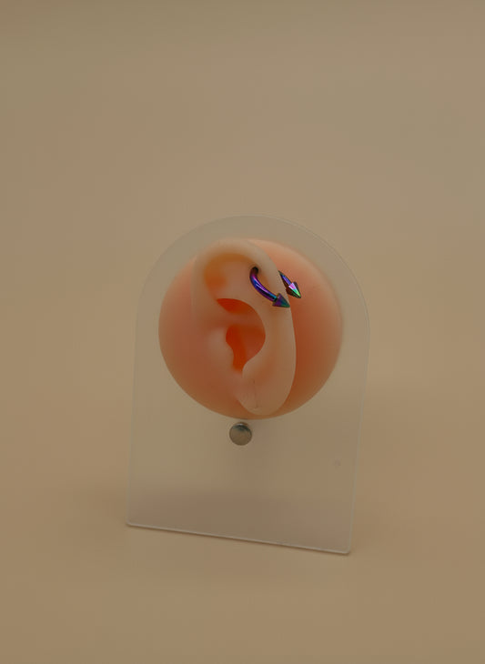 Colorful Chrome Horseshoe Piercing – Medium Size (Multicolor)