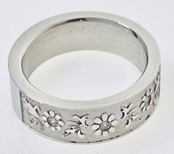 FASHION Flower with Crystals Band Ring 7