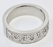 FASHION Flower with Crystals Band Ring 7 - COLO