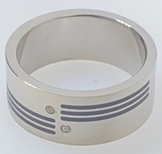 FASHION Gem Stone with Black Line Band Ring 11