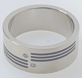 FASHION Gem Stone with Black Line Band Ring 11 - COLO