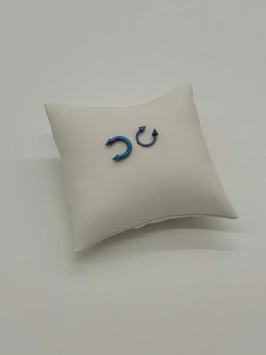 Large Blue Purple Titanium Horseshoe Piercing Ring – 5mm Cone - COLO