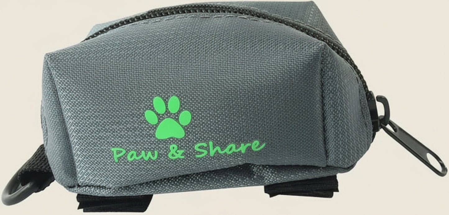 Hands-Free Dog Waste Bag Holder – Grey Poop Pouch for Walks, Runs & Hikes