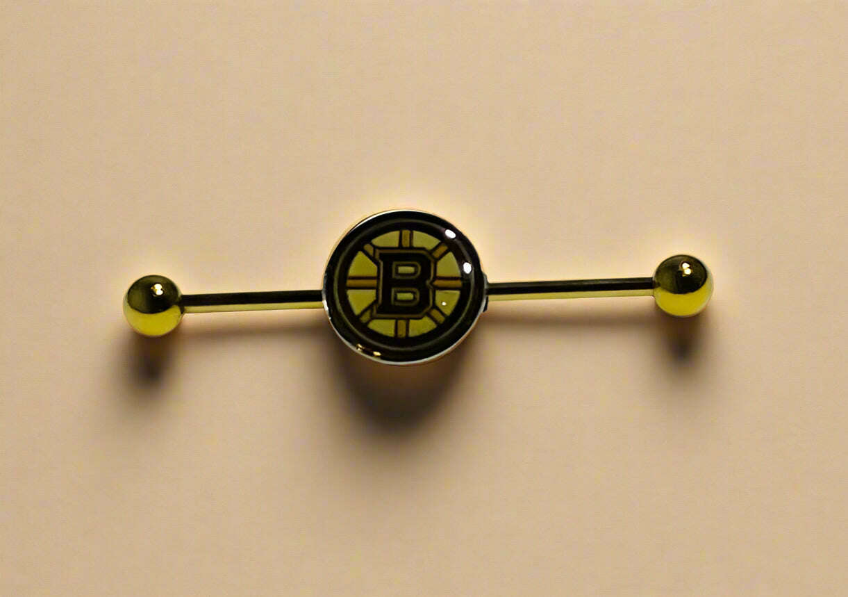 Boston Bruins gold stainless steel ear bars - COLO