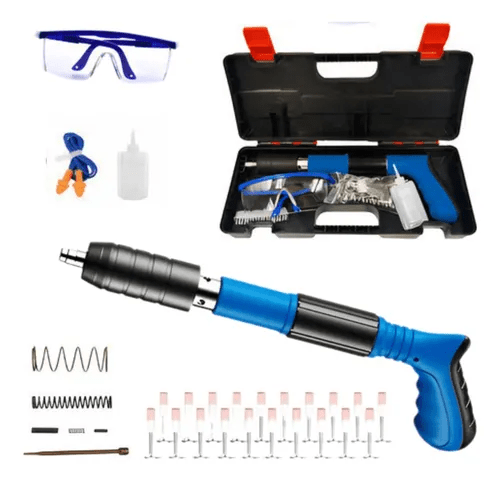 Steel Nails Rivet Fastening Tool Kit – Adjustable Wall Anchor with Case - COLO