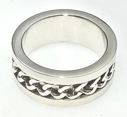 FASHION Curb Link Chain in Band Ring 11
