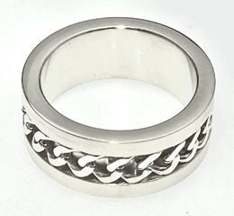 FASHION Curb Link Chain in Band Ring 11 - COLO