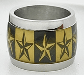 FASHION Enmal Stars Yellow and Black Band Ring 10 - COLO