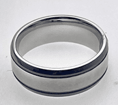 FASHION Black IP Plated Trim Band Ring - COLO