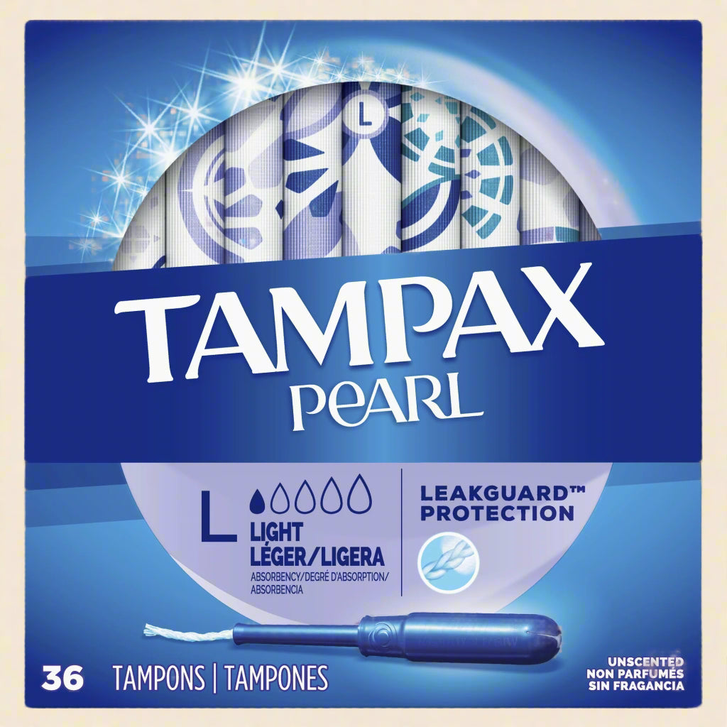 Tampax Pearl Light Absorbency Tampons – 36 Ct
