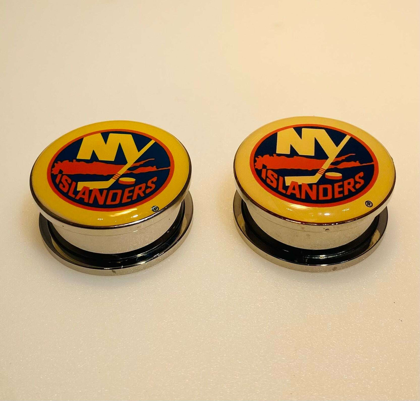 New York Islanders Ear Plug 1" Stainless Steel - COLO