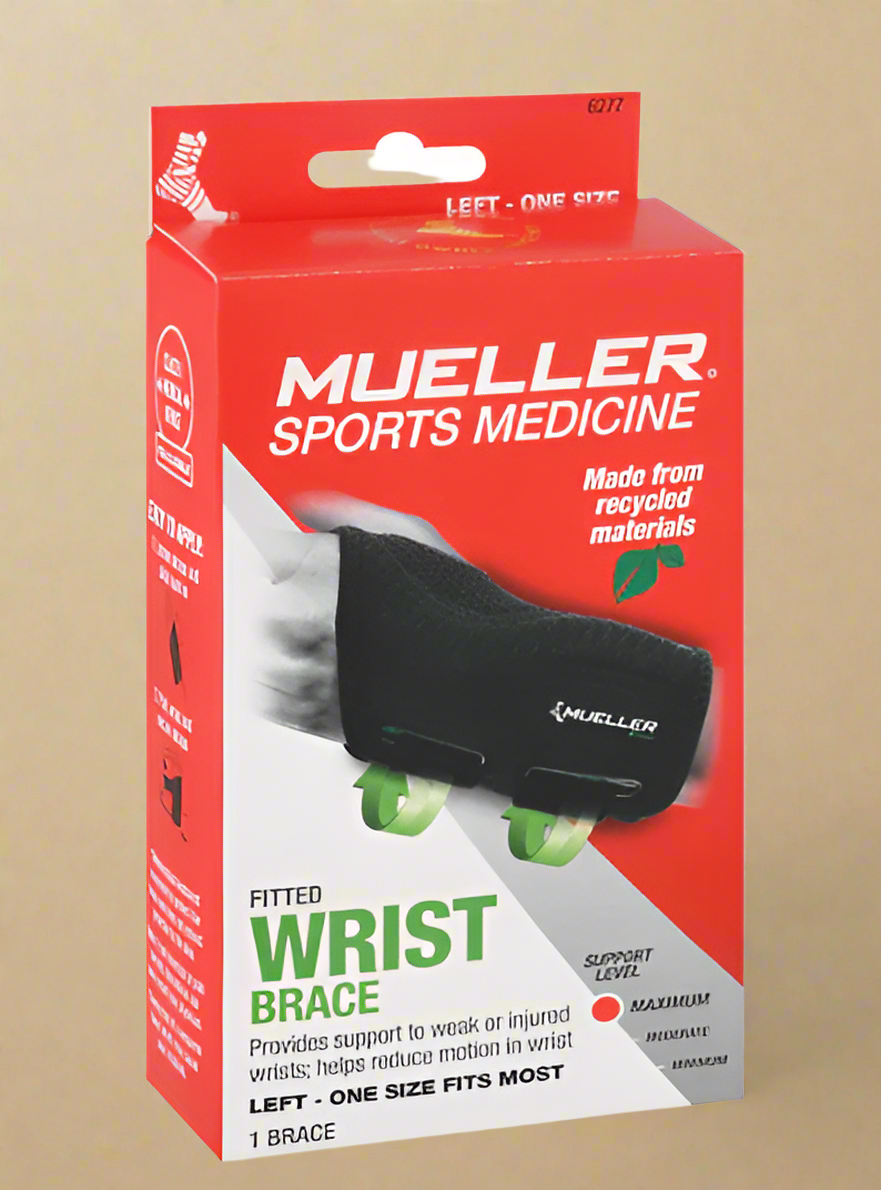 Mueller Sports Medicine Wrist Brace – Left Hand, One Size (1 Count)