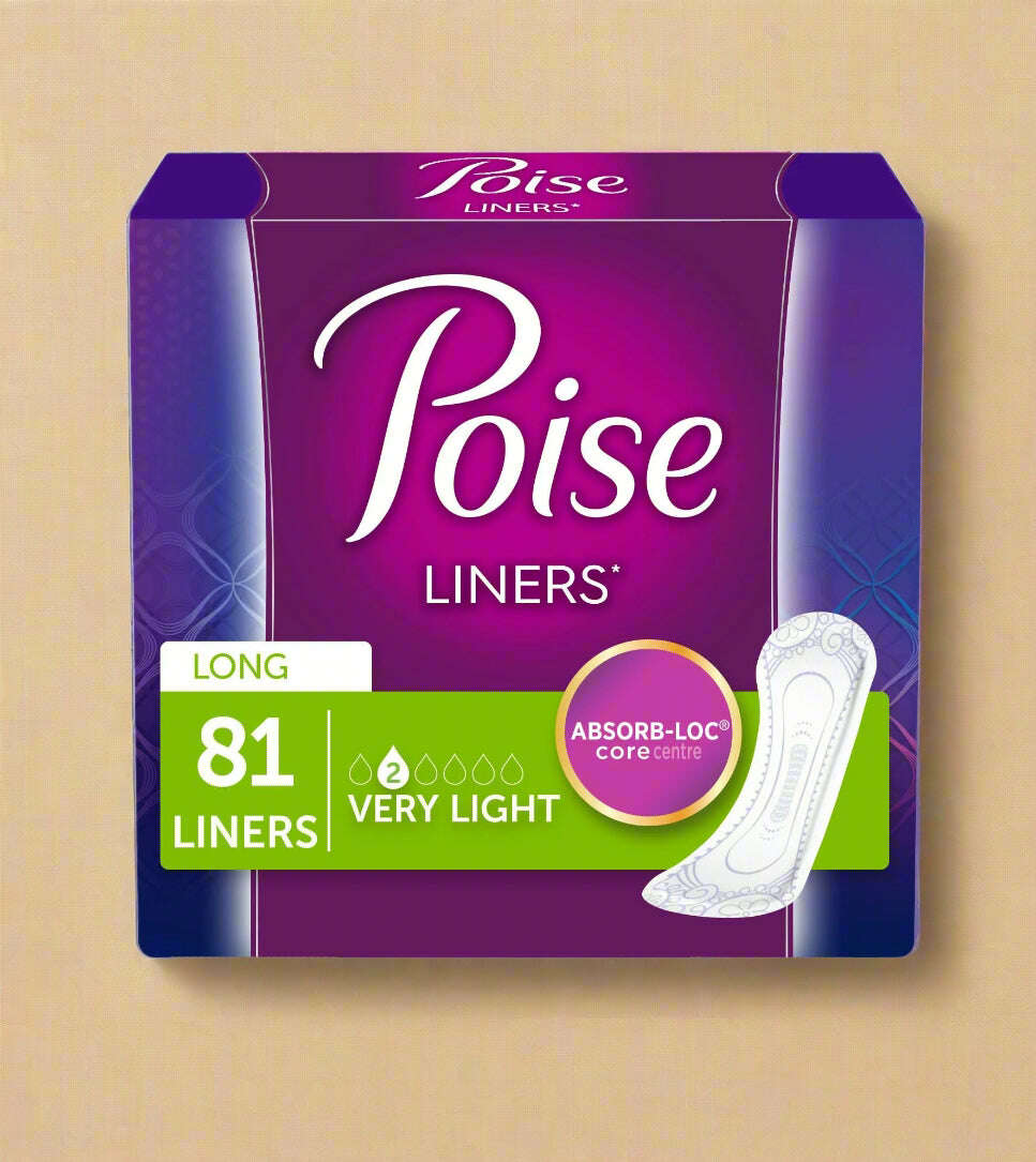 Poise Incontinence Liners – Long Length, Very Light Absorbency (81 ct) - COLO
