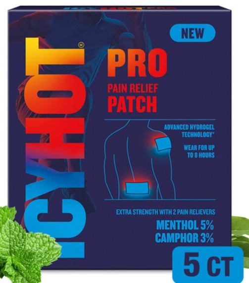 Icy Hot® PRO Pain Relief Patch – 5 Count (Menthol 5% + Camphor 3%)