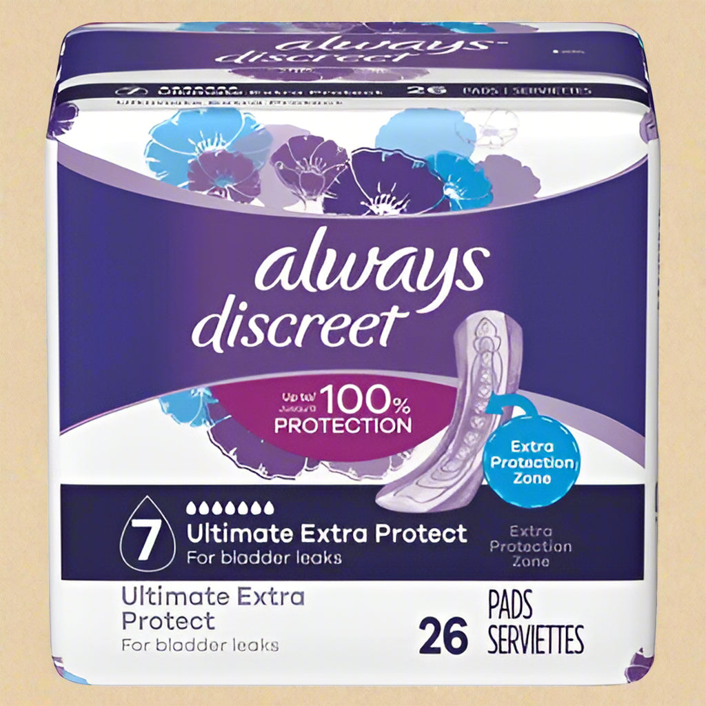 Always Discreet Ultimate Extra Protect Pads – 7 Drop Absorbency (26 ct)