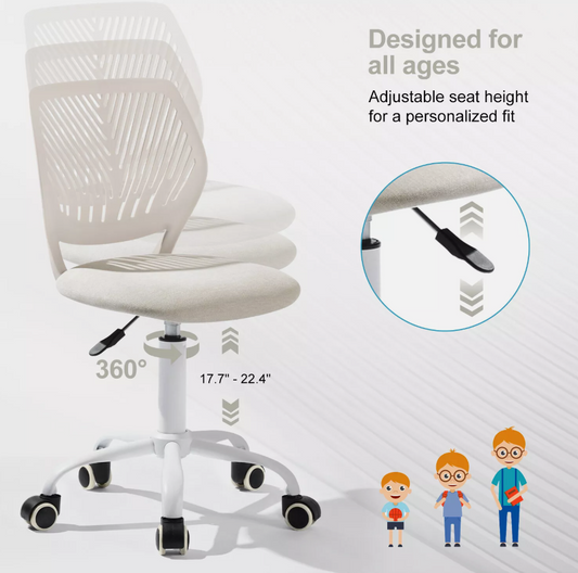 Homycasa Teen Fabric Task Chair – Beige