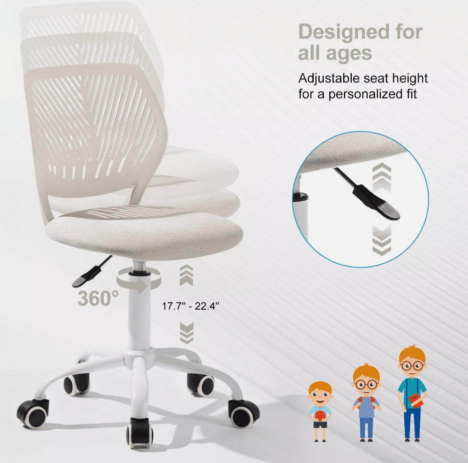 Homycasa Teen Fabric Task Chair – Beige - COLO
