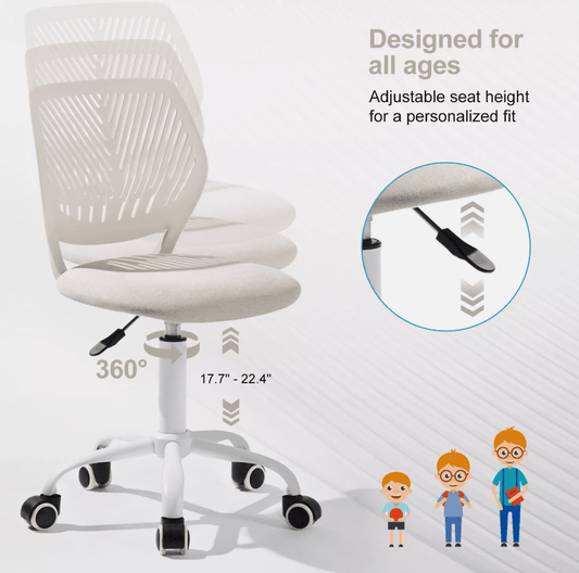 Homycasa Teen Fabric Task Chair – Beige - COLO