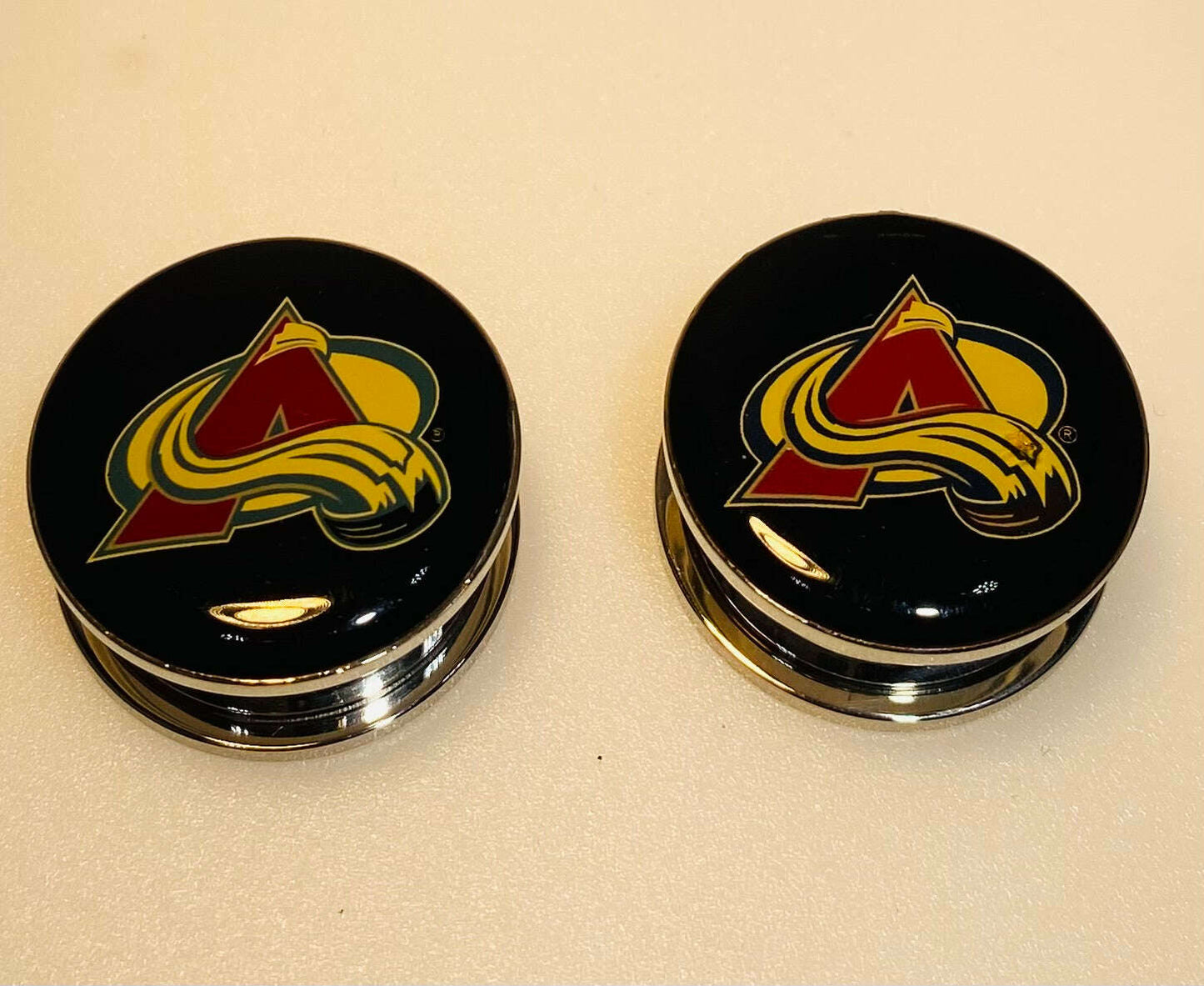 Colorado Avalanche Ear Plug 1" Stainless Steel - COLO