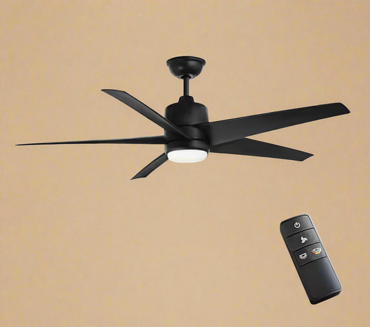 Mena 54 in. Matte Black Indoor/Outdoor Ceiling Fan with Light & Remote