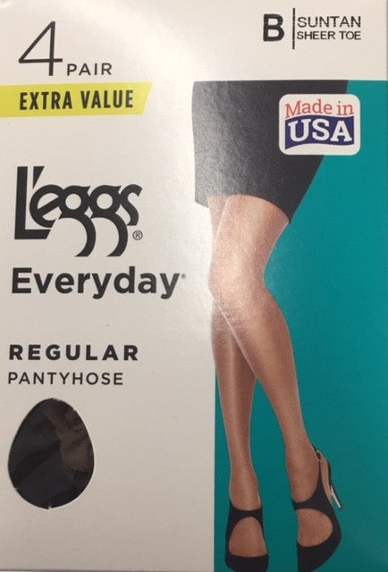 L’eggs Everyday Sheer Pantyhose – 4 Pack (Suntan, Size B)