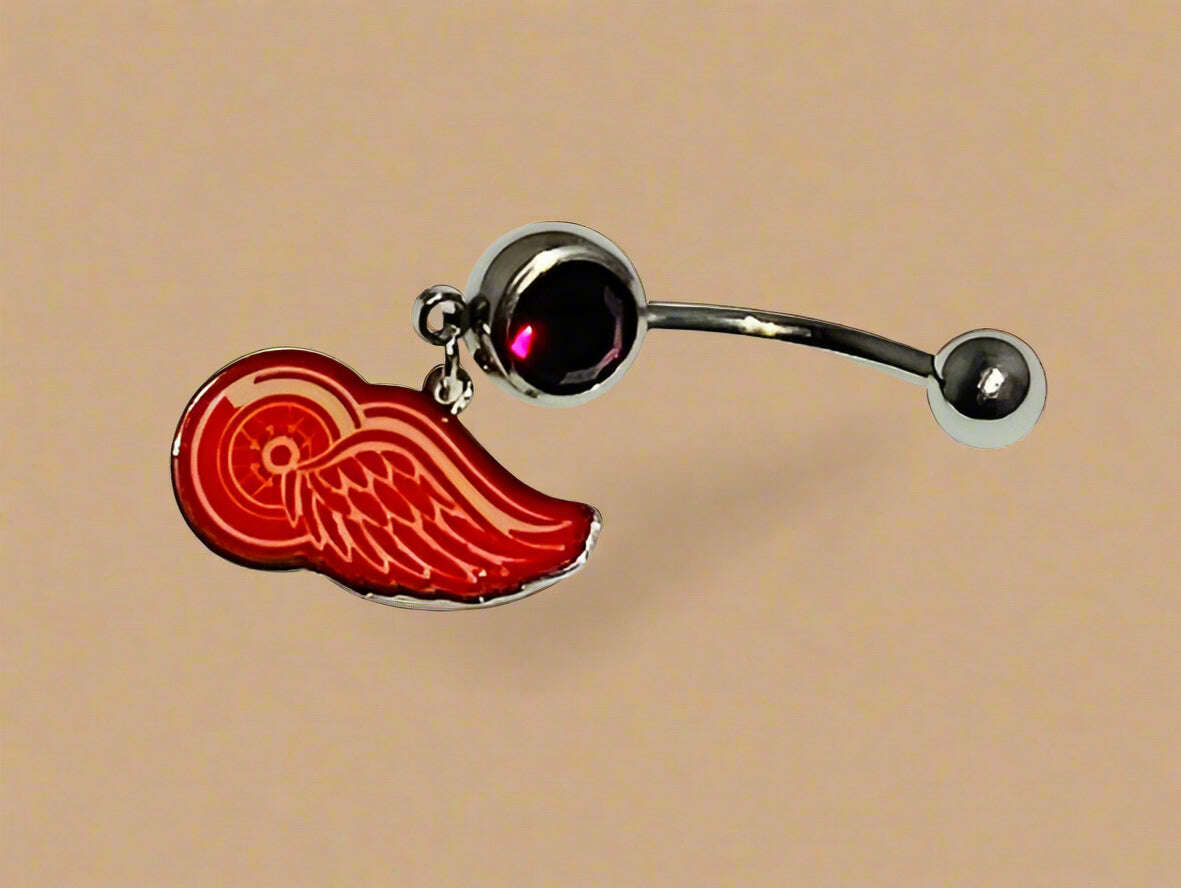 Philadelphia Flyers silver stainless steel belly rings - COLO