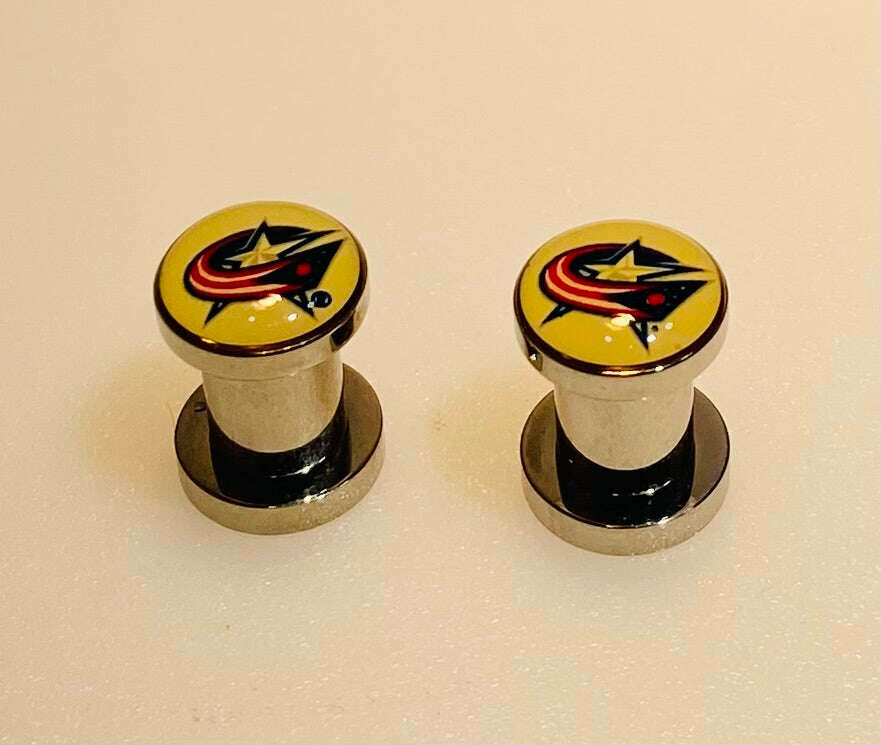 Columbus Blue Jackets Ear Plug 2G Stainless Steel - COLO