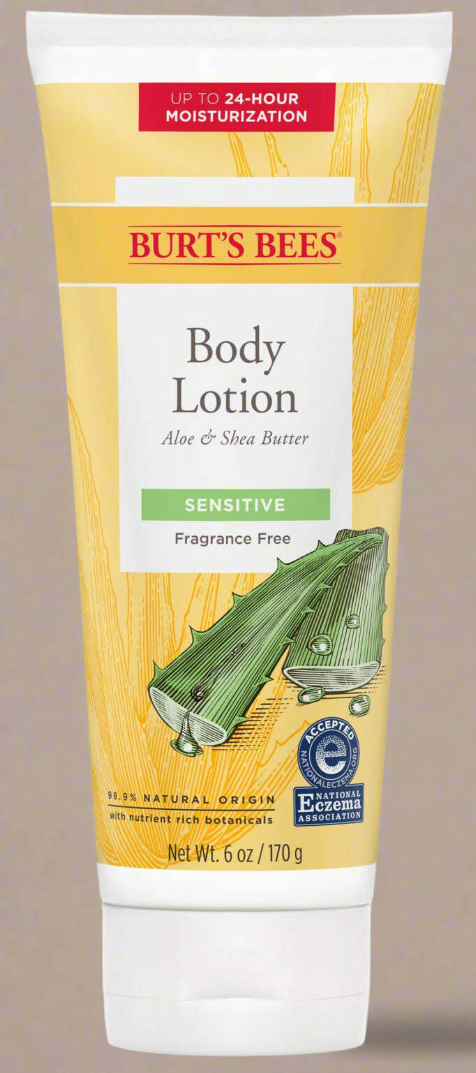Burt's Bees Aloe & Shea Butter Body Lotion, Sensitive Skin, 6 OZ - COLO