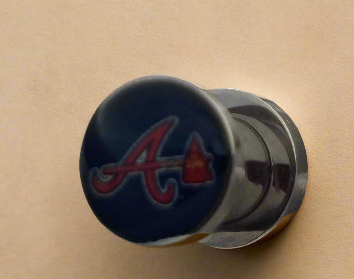 Licensed MLB Atlanta Braves Screw-On Surgical Steel 12G Ear Plugs - COLO