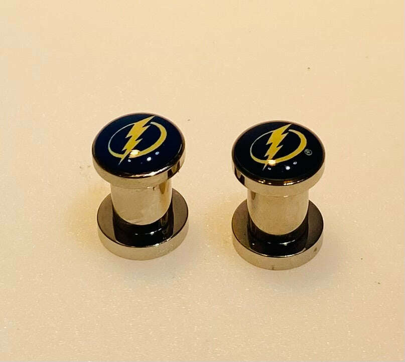Tampa Bay Lightning Ear Plug 2G Stainless Steel - COLO