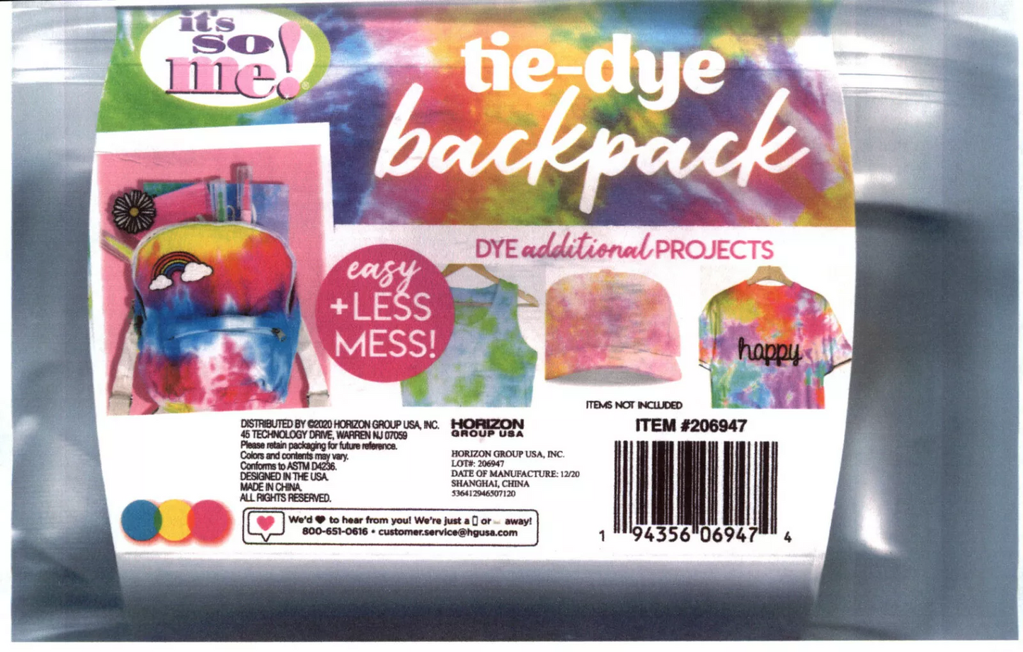 It's So Me - Tie Dye Backpack Kit, Arts & Crafts
