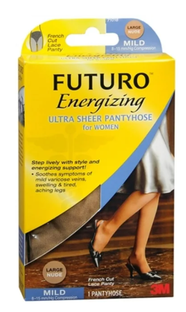 FUTURO™ Energizing Ultra Sheer Pantyhose – Large Nude (Mild Compression, 1 Pair) - COLO