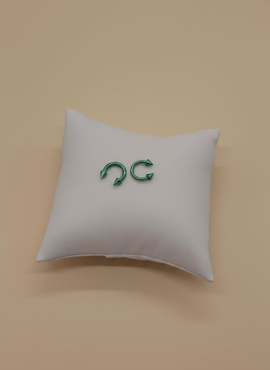 Green Chrome Horseshoe Piercing – Large (5mm Cone)