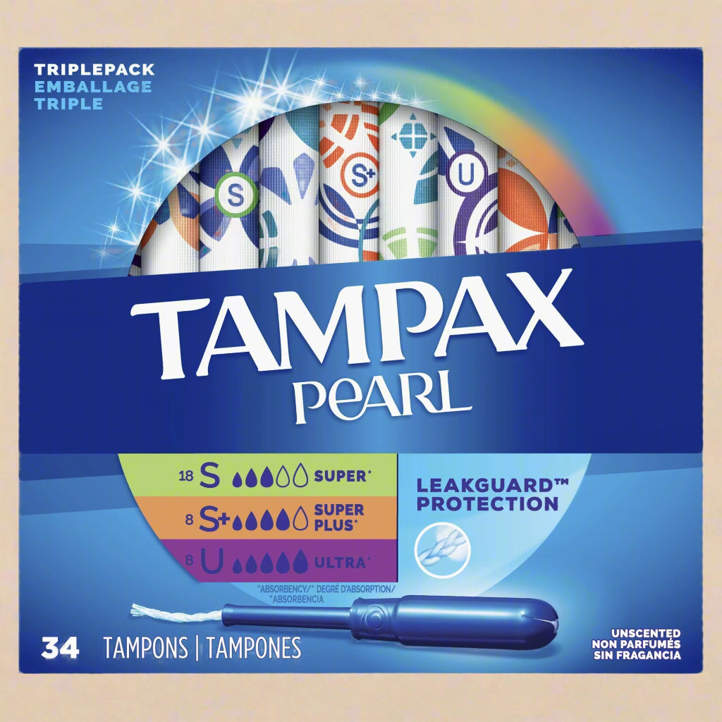 Tampax Pearl Multipack Tampons – 34 Count (Unscented)
