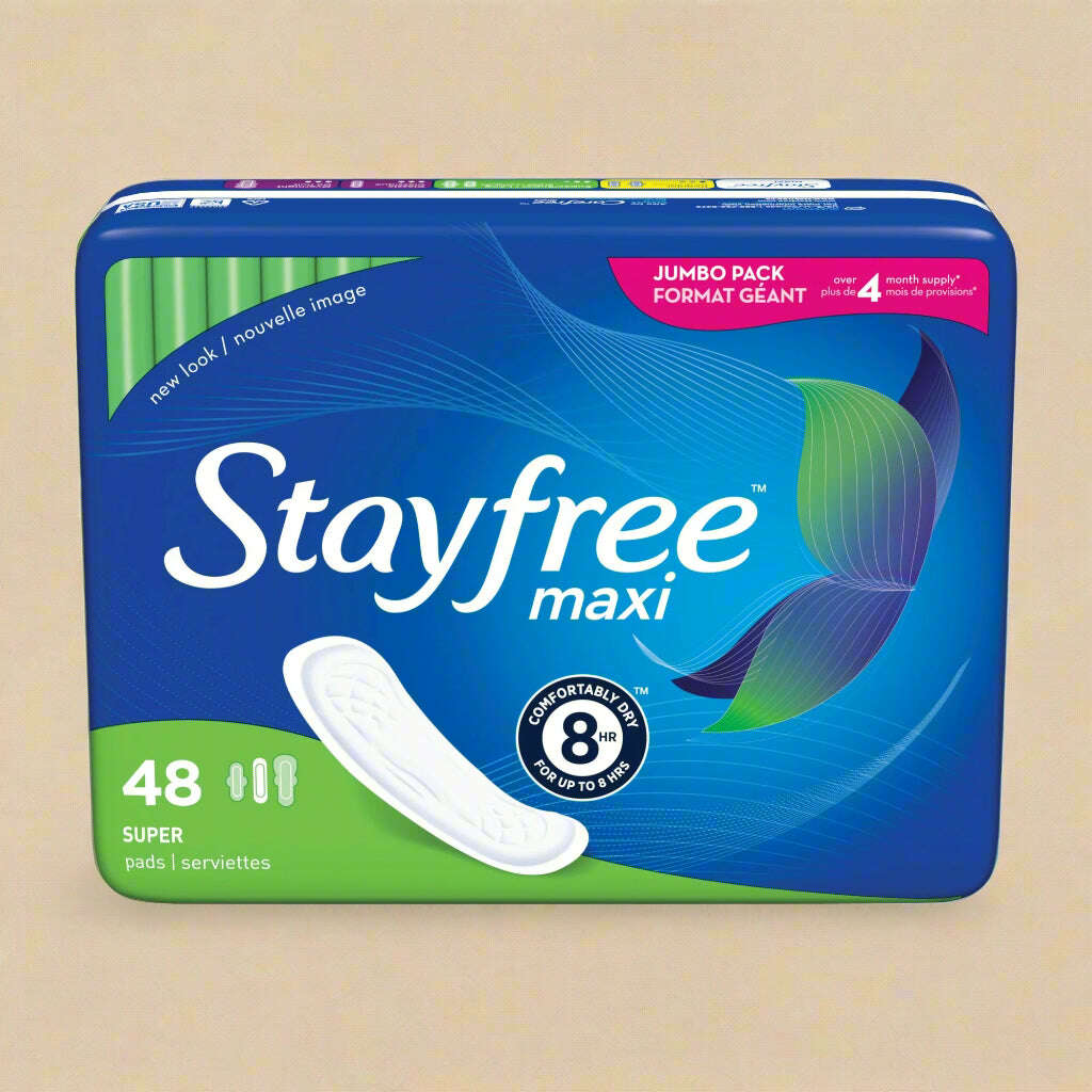 Stayfree Maxi Pads – Super Absorbency (48 Count) - COLO