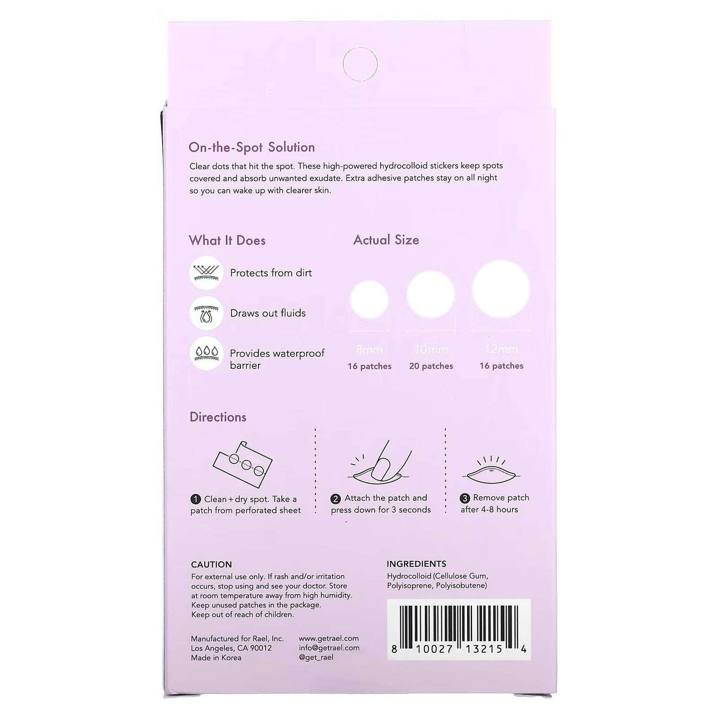 Rael Miracle Patch Overnight Spot Cover – 52 Count - COLO