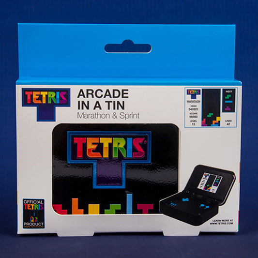 Tetris Arcade Tin Handheld Game – Classic 8-Bit Play on the Go