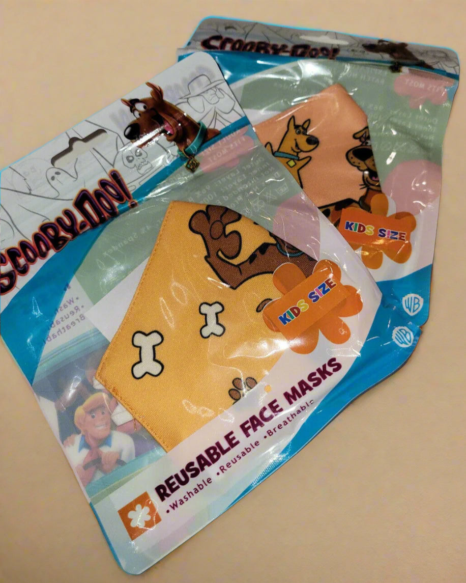 SCOOBY-DOO REUSABLE FACE MASKS ORANGE DIFFERENT STYLES