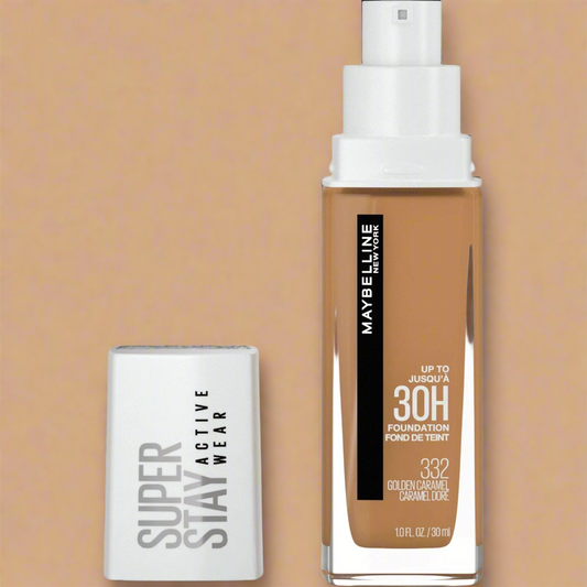Maybelline Super Stay Full Coverage Liquid Foundation – Golden Caramel (332), 1 fl oz