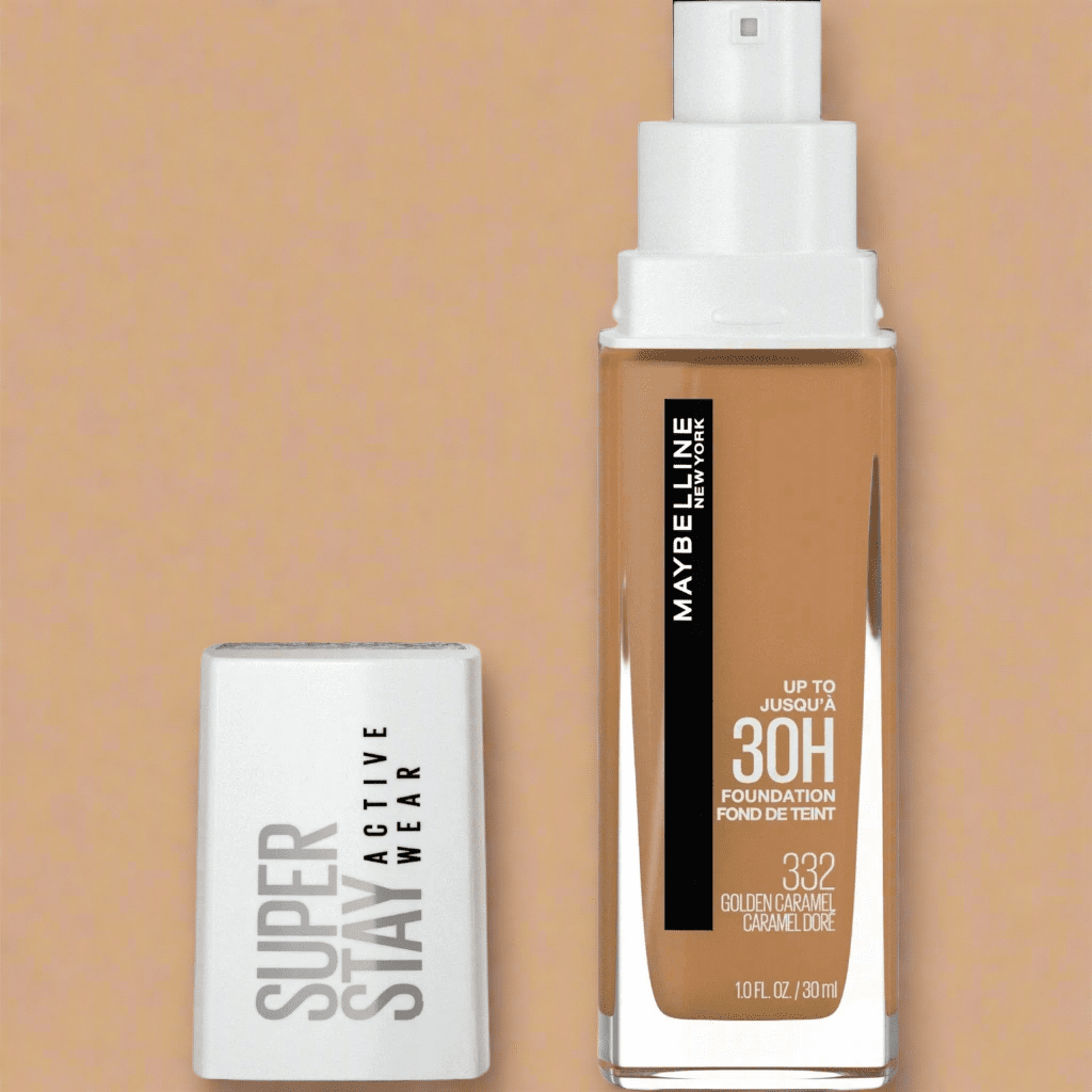 Maybelline Super Stay Full Coverage Liquid Foundation – Golden Caramel (332), 1 fl oz - COLO
