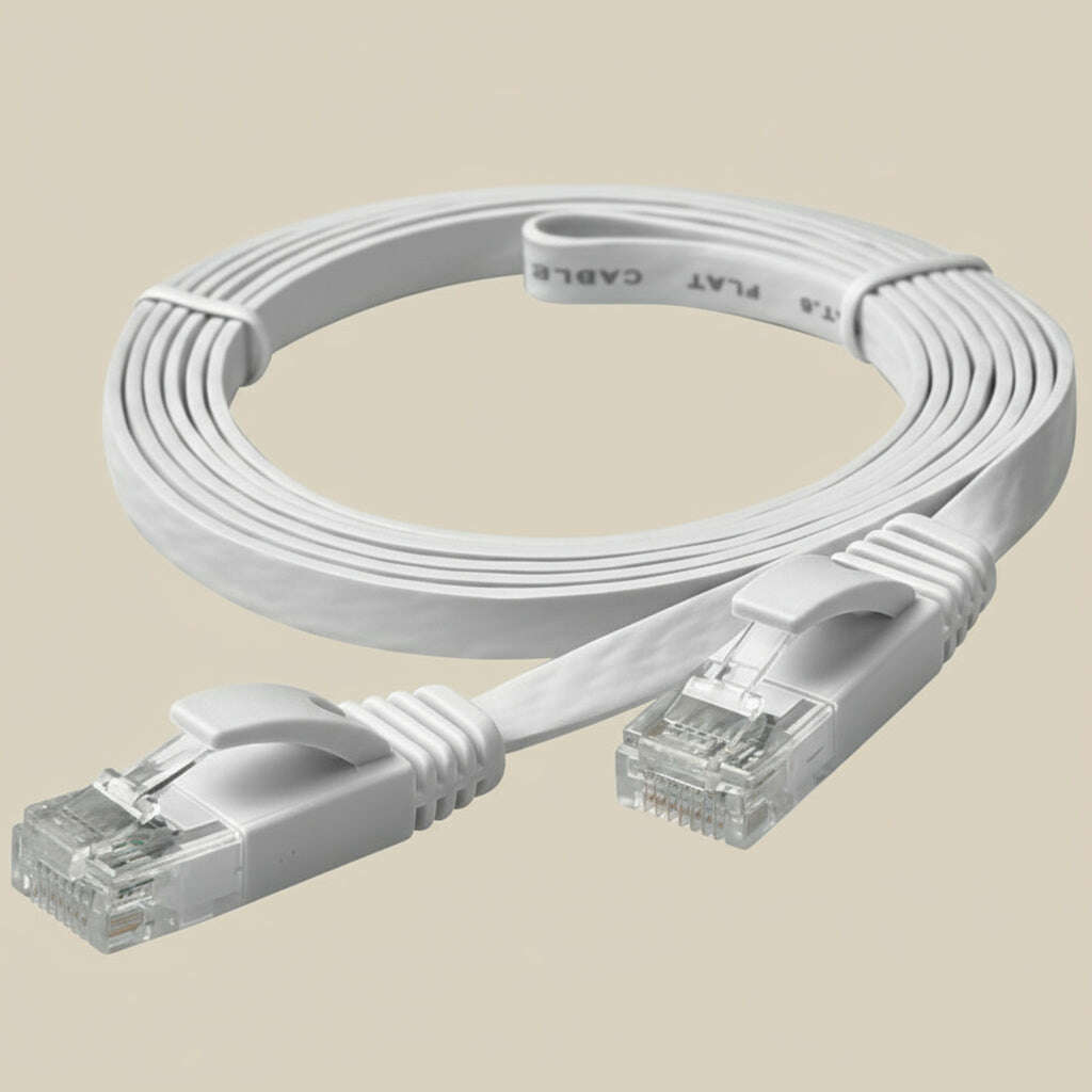 RCA 5-Foot Cat 6 Flat Ethernet Network Cable (White) - COLO