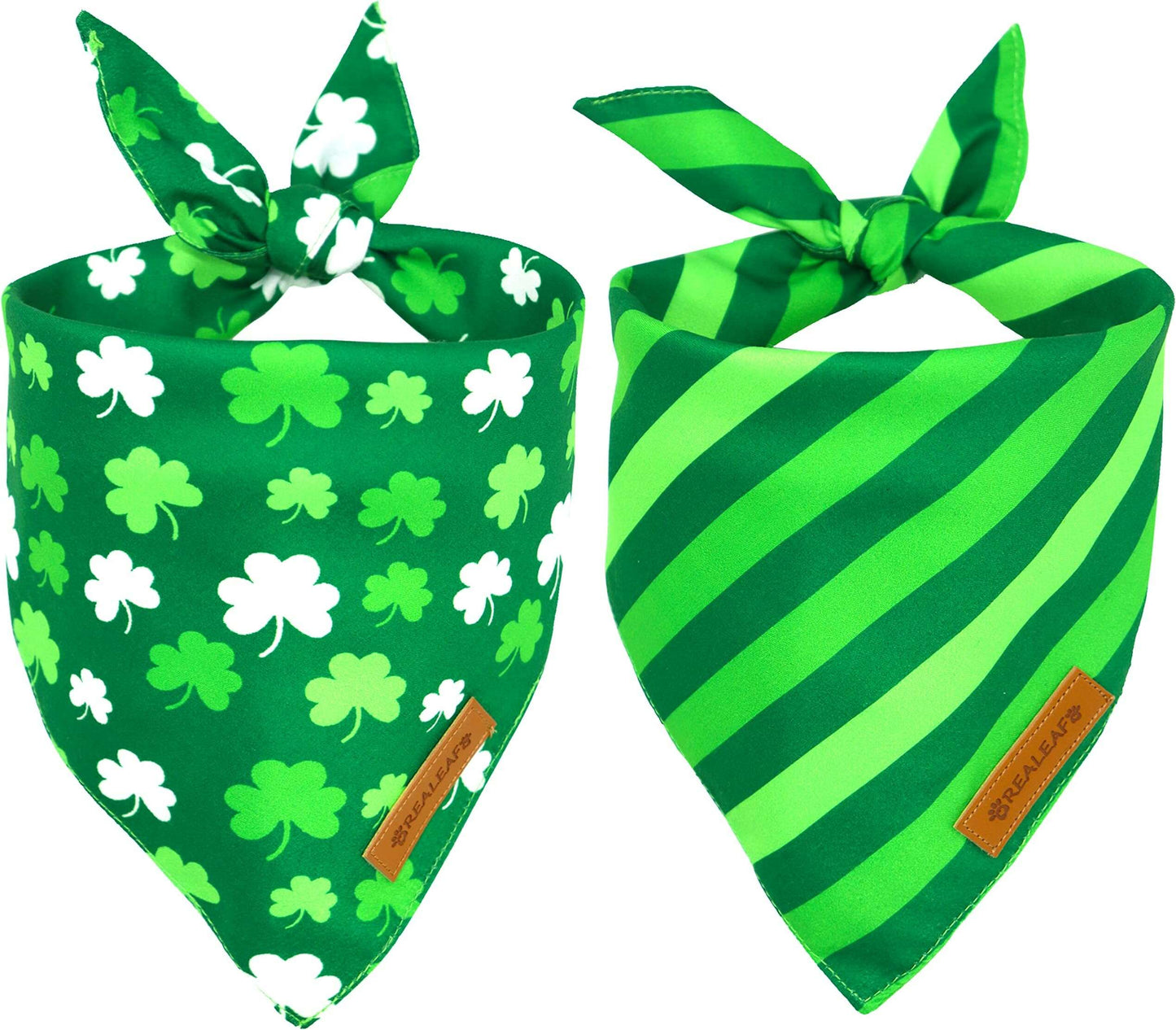 St. Patrick’s Day Green Shamrock Bandana Set – 4-Pack, Polyester Trimmed - COLO