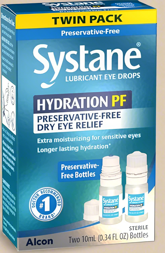 Systane® Hydration PF Lubricant Eye Drops – Preservative-Free Twin Pack (2 x 10 mL)