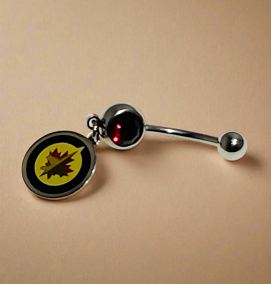 Winnipeg Jets silver stainless steel belly rings