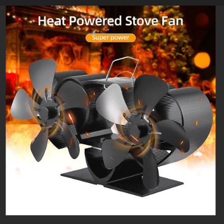 Tomersun Wood Stove Fan – Heat Powered Fireplace Fan for Pellet/Wood Burners - COLO
