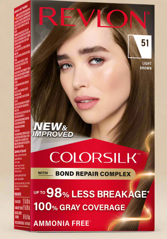 Revlon ColorSilk Permanent Hair Color – Light Brown (51)