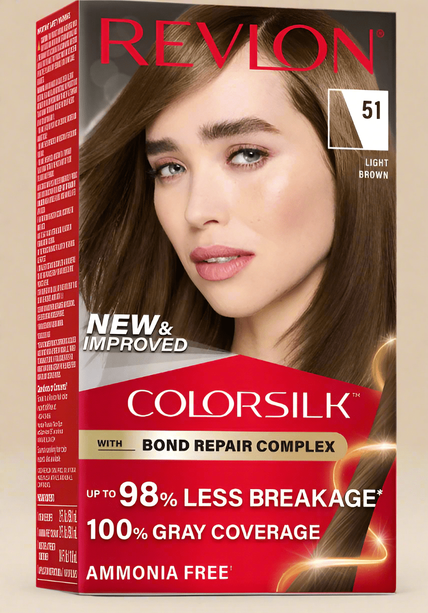 Revlon ColorSilk Permanent Hair Color – Light Brown (51) - COLO