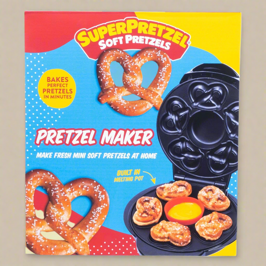 SUPERPRETZEL Soft Pretzel Maker with Built-In Cheese Melting Pot